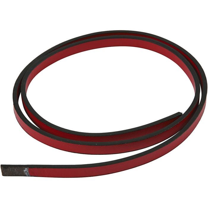 Cintura di Finto Cuoio, L: 10 mm, spess. 3 mm, rosso, 1 m/ 1 conf.