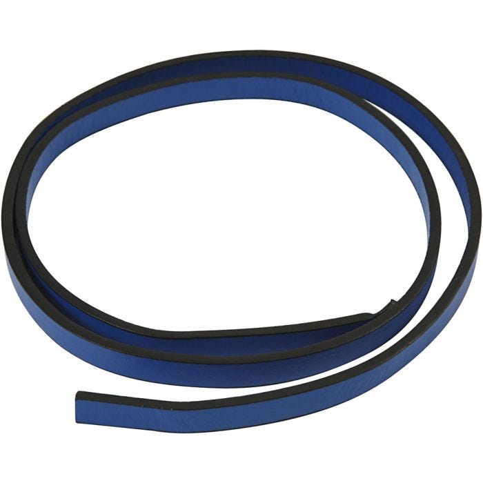 Cintura di Finto Cuoio, L: 10 mm, spess. 3 mm, blu, 1 m/ 1 conf.