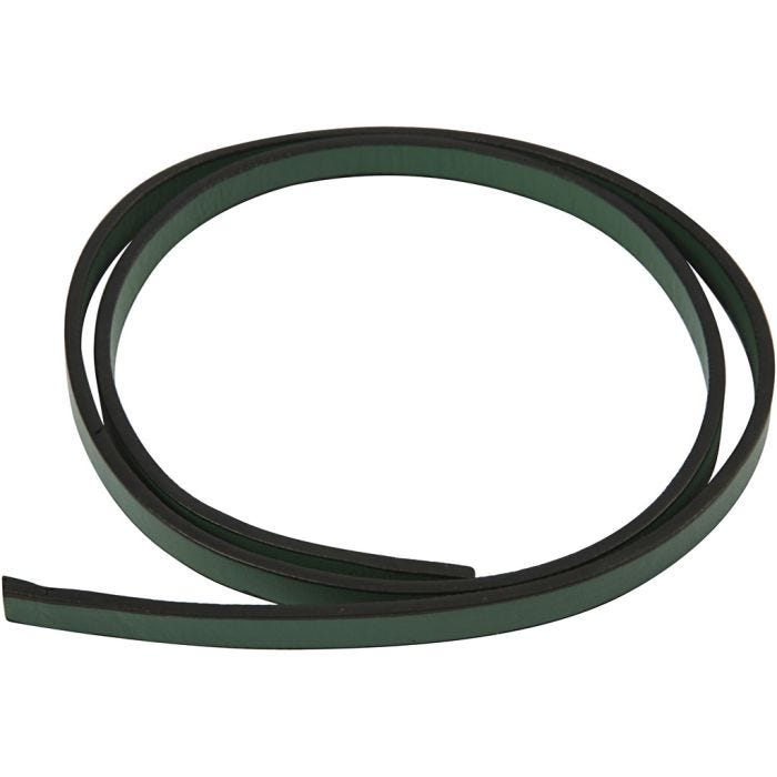 Cintura di Finto Cuoio, L: 10 mm, spess. 3 mm, verde, 1 m/ 1 conf.