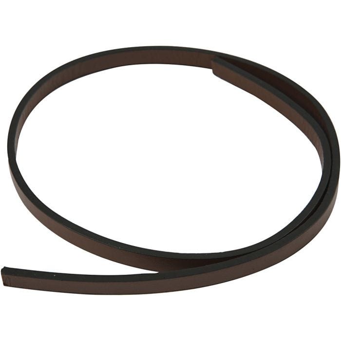 Cintura di Finto Cuoio, L: 10 mm, spess. 3 mm, marrone, 1 m/ 1 conf.
