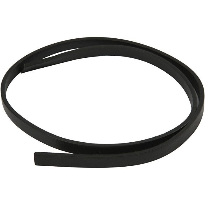 Cintura di Finto Cuoio, L: 10 mm, spess. 3 mm, nero, 1 m/ 1 conf.