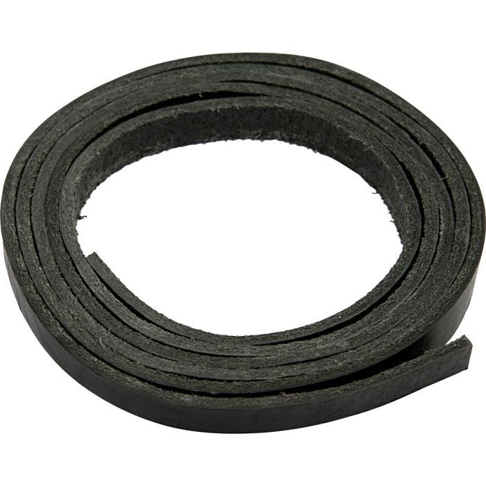 Striscia di cuoio, L: 10 mm, spess. 3 mm, nero, 2 m/ 1 conf.