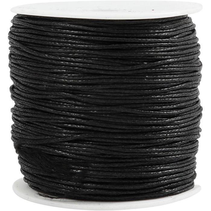 Corda di cotone, spess. 1 mm, nero, 100 m/ 1 conf.