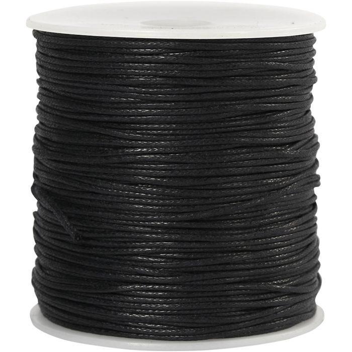 Corda di cotone, spess. 1 mm, nero, 100 m/ 1 conf.