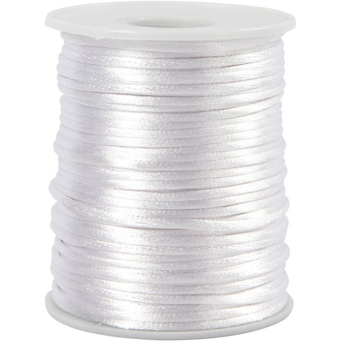 Corda di raso, spess. 2 mm, bianco, 50 m/ 1 rot.