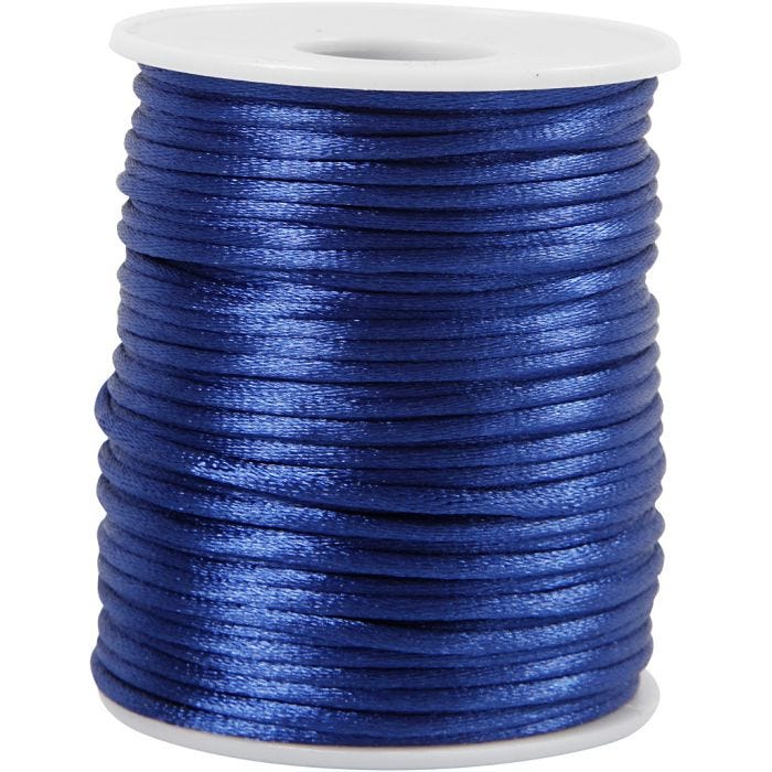 Corda di raso, spess. 2 mm, blu scuro, 50 m/ 1 rot.