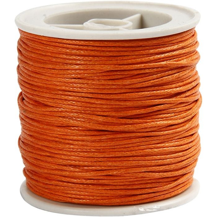 Laccio di cotone, spess. 1 mm, arancio, 40 m/ 1 rot.