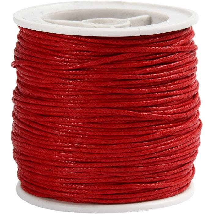 Laccio di cotone, spess. 1 mm, rosso, 40 m/ 1 rot.