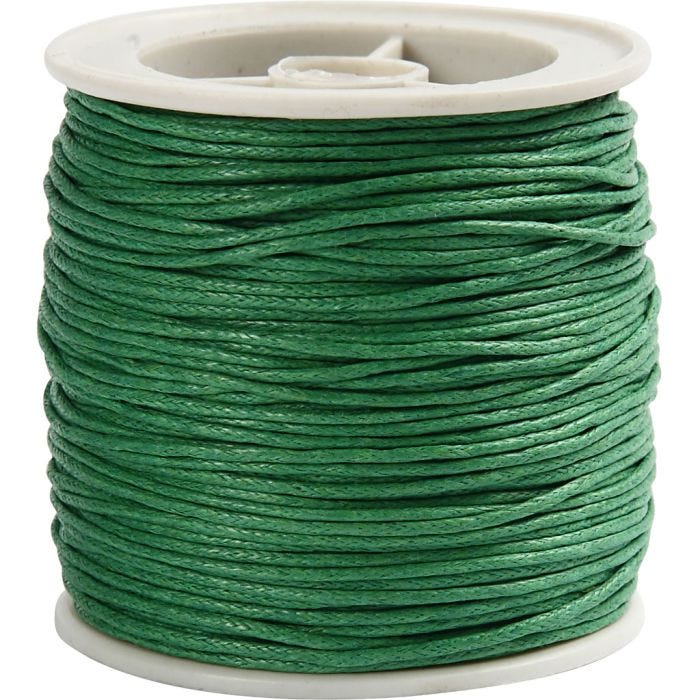 Laccio di cotone, spess. 1 mm, verde, 40 m/ 1 rot.