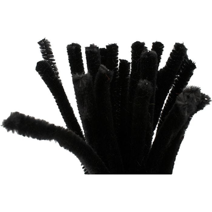 Ciniglia, L: 30 cm, spess. 9 mm, nero, 25 pz/ 1 conf.