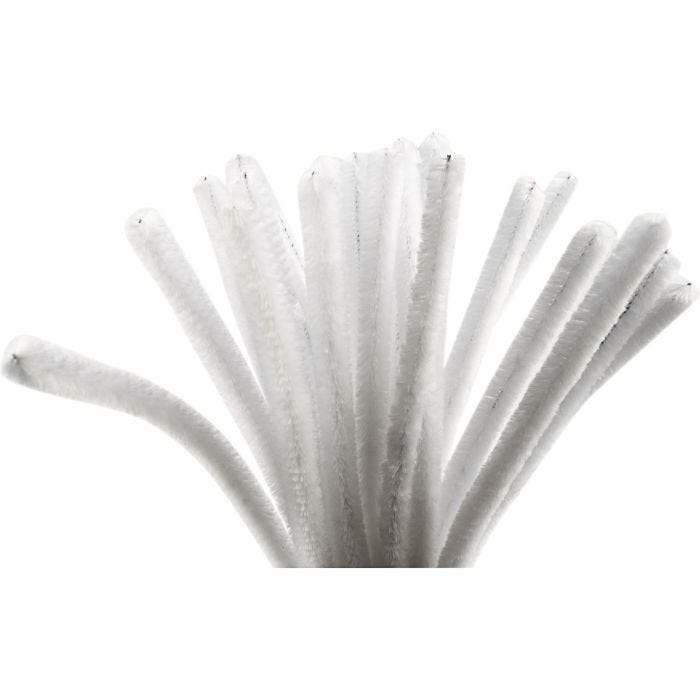 Ciniglia, L: 30 cm, spess. 9 mm, bianco, 25 pz/ 1 conf.