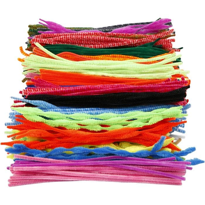 Ciniglia, L: 30 cm, spess. 6-15 mm, colori asst., 500 asst./ 1 conf.