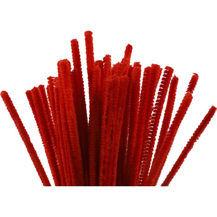Ciniglia, L: 30 cm, spess. 6 mm, rosso, 50 pz/ 1 conf.