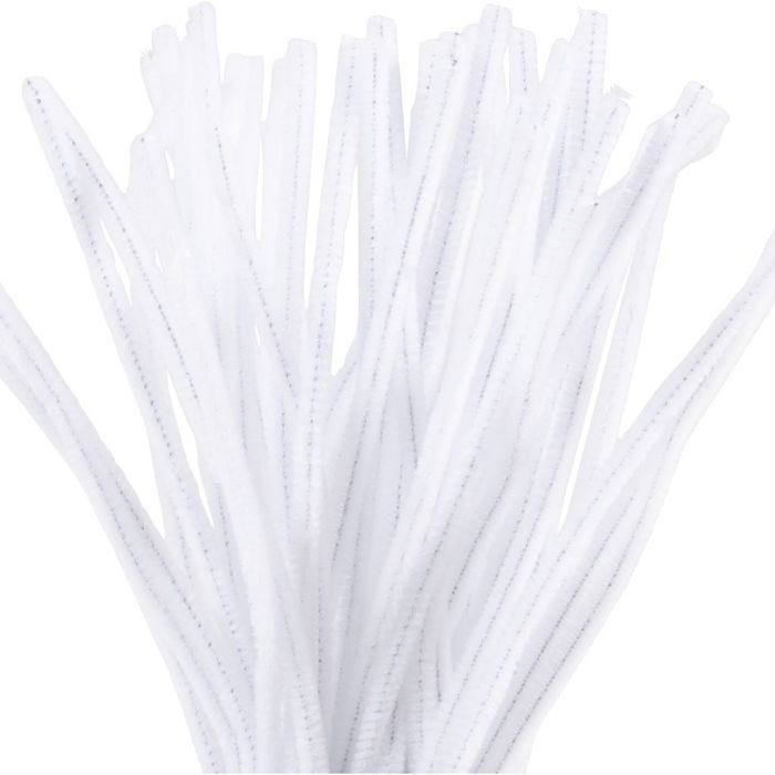 Ciniglia, L: 30 cm, spess. 6 mm, bianco, 50 pz/ 1 conf.