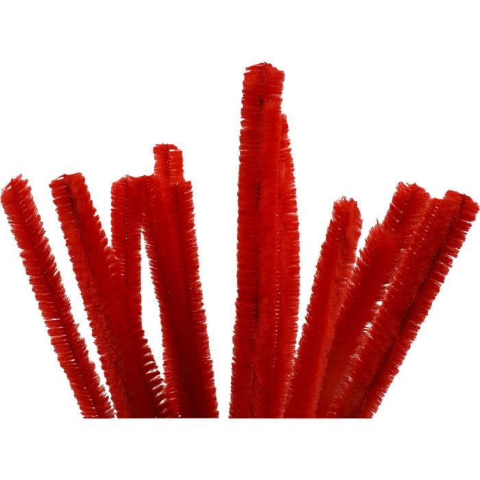Ciniglia, L: 30 cm, spess. 15 mm, rosso, 15 pz/ 1 conf.