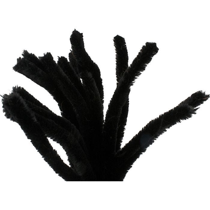 Ciniglia, L: 30 cm, spess. 15 mm, nero, 15 pz/ 1 conf.