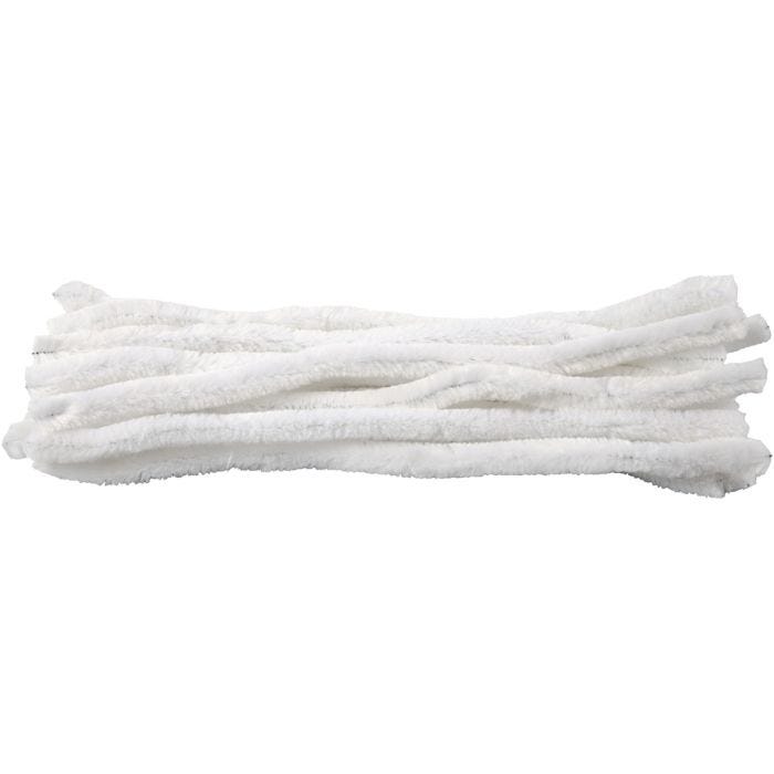 Ciniglia, L: 30 cm, spess. 15 mm, bianco, 15 pz/ 1 conf.