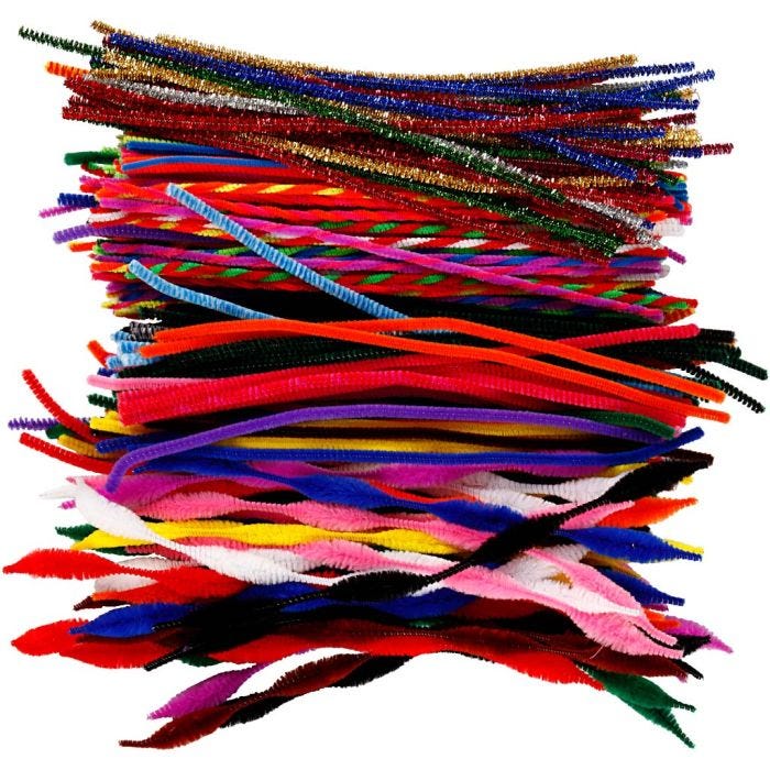 Ciniglia, L: 30,5 cm, spess. 4-6 mm, colori asst., 250 asst./ 1 conf.