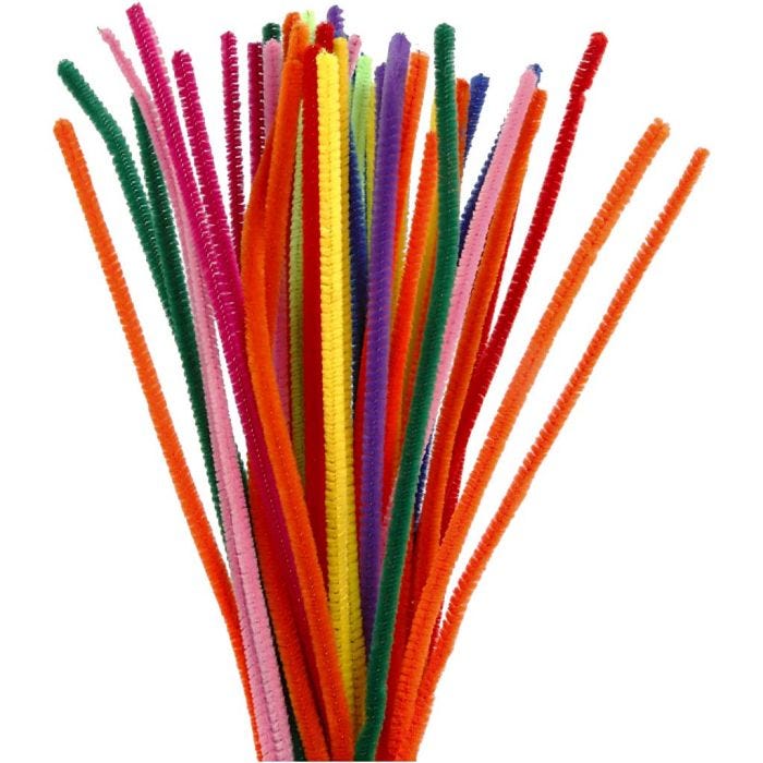 Ciniglia, L: 30 cm, spess. 6 mm, colori asst., 50 asst./ 1 conf.