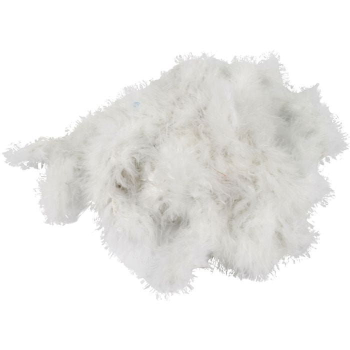 Boa di piume, L: 20-30 mm, bianco, 10 m/ 1 conf.