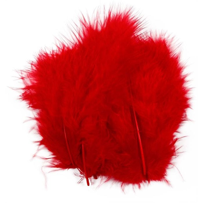 Piume, misura 5-12 cm, rosso, 15 pz/ 1 conf.
