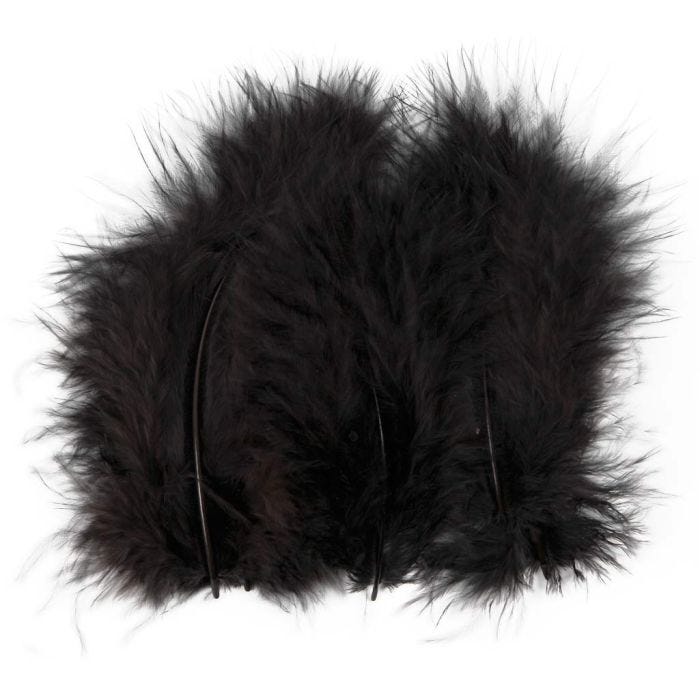 Piume, misura 5-12 cm, nero, 15 pz/ 1 conf.