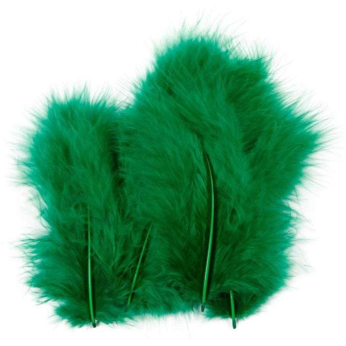 Piume, misura 5-12 cm, verde, 15 pz/ 1 conf.
