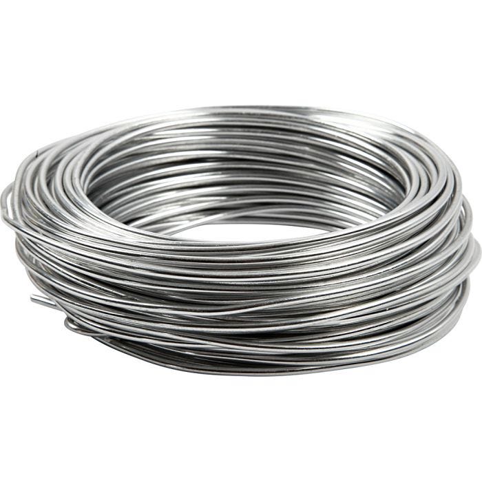Filo di alluminio, cerchio, spess. 3 mm, argento, 29 m/ 1 rot.