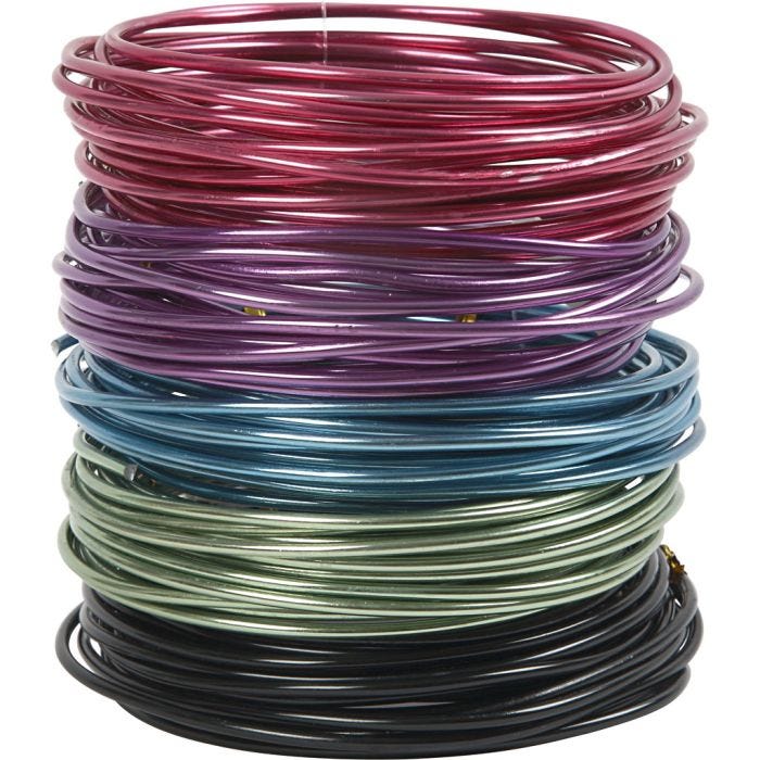 Filo di alluminio, spess. 3 mm, colori asst., 5x5 m/ 1 conf.