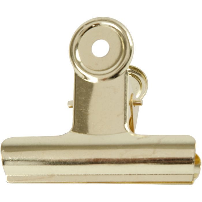 Clip metallica, L: 7,5 cm, ottone, 6 pz/ 1 conf.