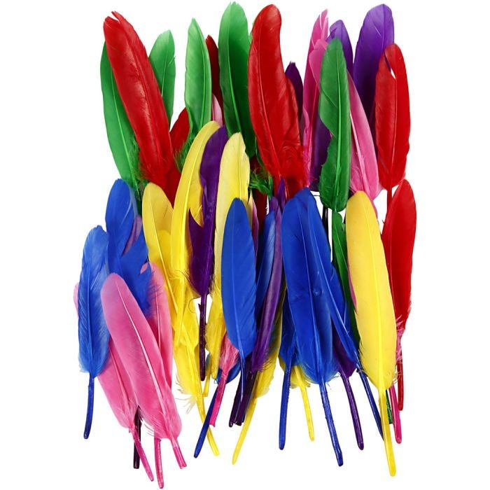 Piume, L: 13 cm, colori asst., 48 pz/ 1 conf.