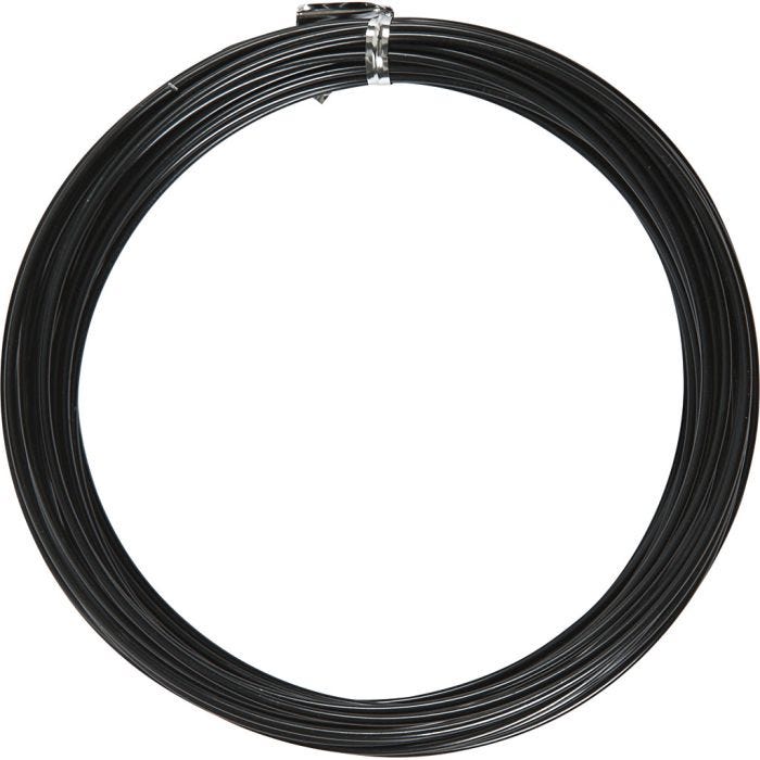 Filo di alluminio, rotondo, spess. 2 mm, nero, 10 m/ 1 rot.