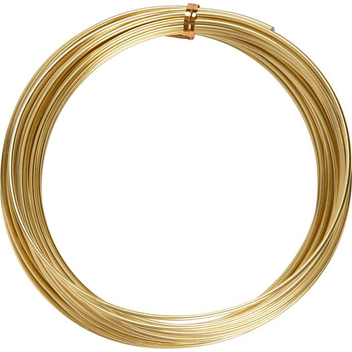 Filo di alluminio, rotondo, spess. 2 mm, oro, 10 m/ 1 rot.