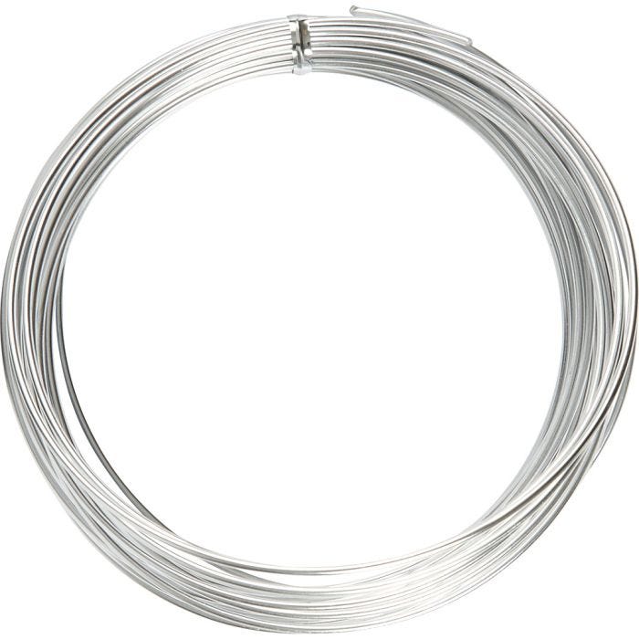 Filo di alluminio, rotondo, spess. 2 mm, argento, 10 m/ 1 rot.