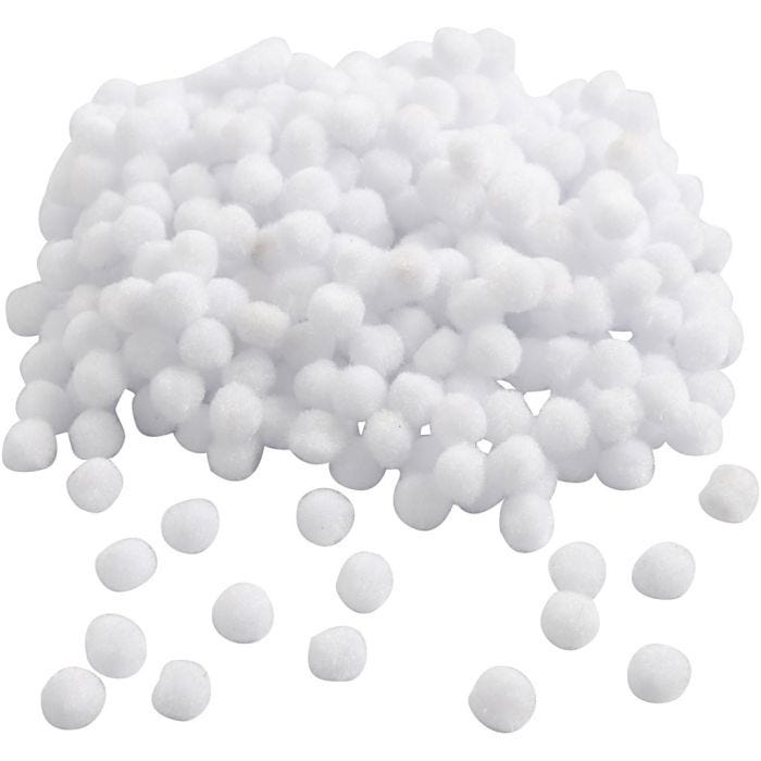 Pon-pon, diam 10 mm, bianco, 450 pz/ 1 conf.