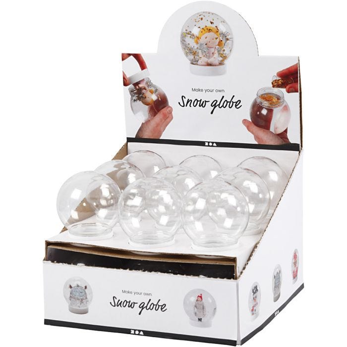 Palla di neve, H: 8,5 cm, diam 8 cm, misura buco 4,7 cm, 18 pz/ 1 conf.
