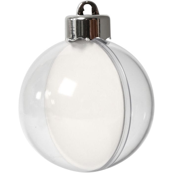 Pallina da decorare, diam 6 cm, transparent, 8 pz/ 1 conf.