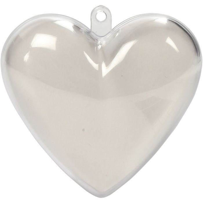 Cuore da decorare, H: 6,5 cm, transparent, 10 pz/ 1 conf.