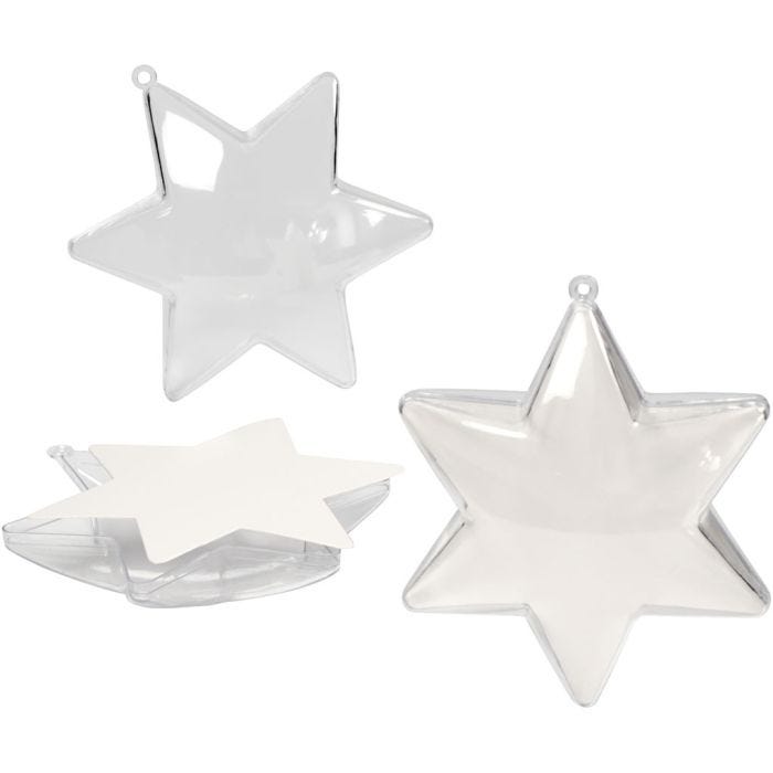 Stella decorativa, H: 10 cm, transparent, 5 pz/ 1 conf.