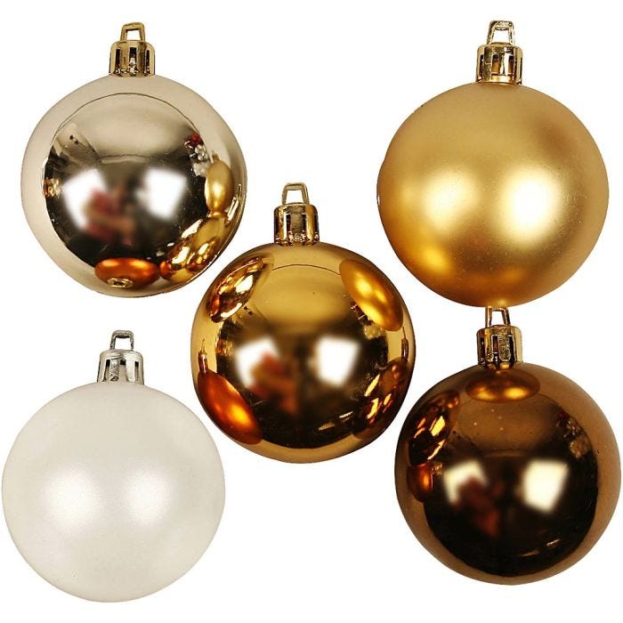 Decorazioni di Natale, diam 6 cm, dorato, 20 pz/ 1 conf.