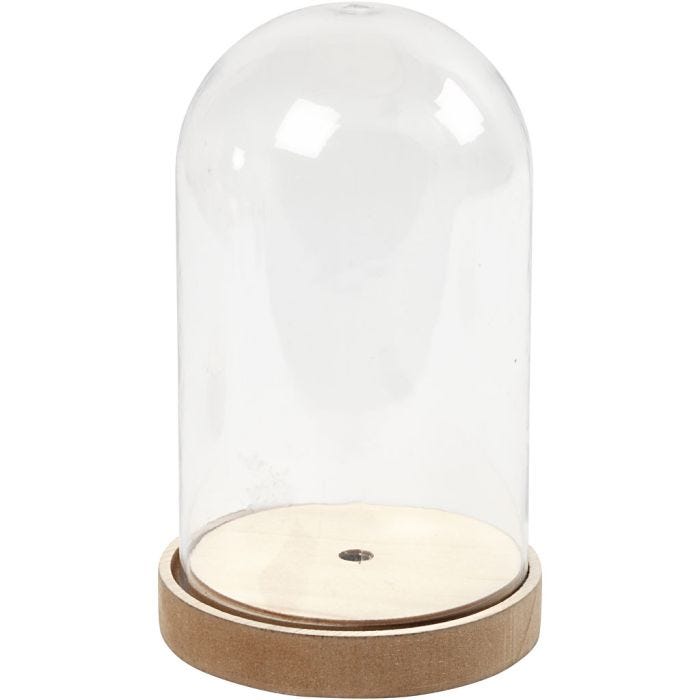 Campana su supporto in legno, H: 18 cm, diam 11 cm, 1 conf.