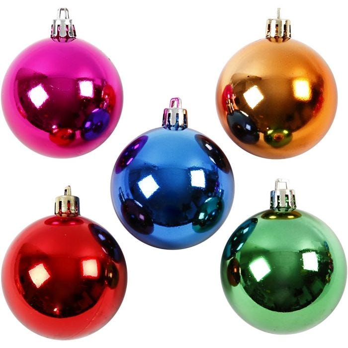 Decorazioni di Natale, diam 6 cm, colori forti, 20 pz/ 1 conf.