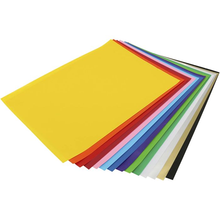foglio 25x35 cm, 80 g, colori asst., 100 fgl./ 1 conf.