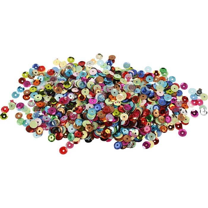 Lustrini , rotondi, misura 6 mm, 100 g/ 1 conf.