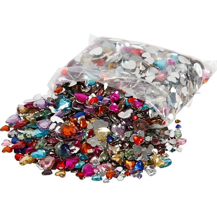 Strass, diam 6+10+14 mm, colori asst., 2520 pz/ 1 conf.