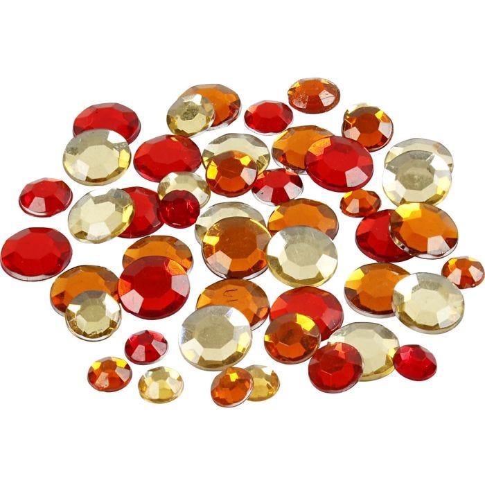 Strass, rotondo, misura 6+9+12 mm, armonia rosso, 360 pz/ 1 conf.