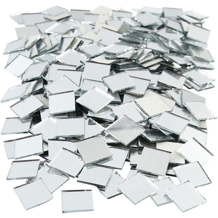 Tessere a specchio per mosaico, misura 16x16 mm, spess. 1 mm, 500 pz/ 1 conf.