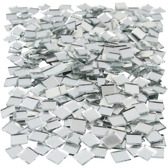 Tessere a specchio per mosaico, misura 10x10 mm, spess. 2 mm, 500 pz/ 1 conf.