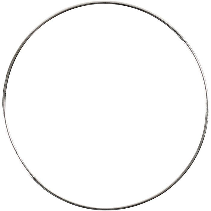 Anello di filo metallico, diam 7 cm, spess. 1,5 mm, argento, 10 pz/ 1 conf.