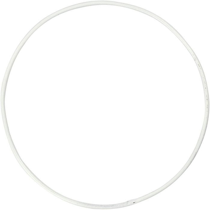 Anello di filo metallico, diam 10 cm, spess. 2 mm, bianco, 10 pz/ 1 conf.